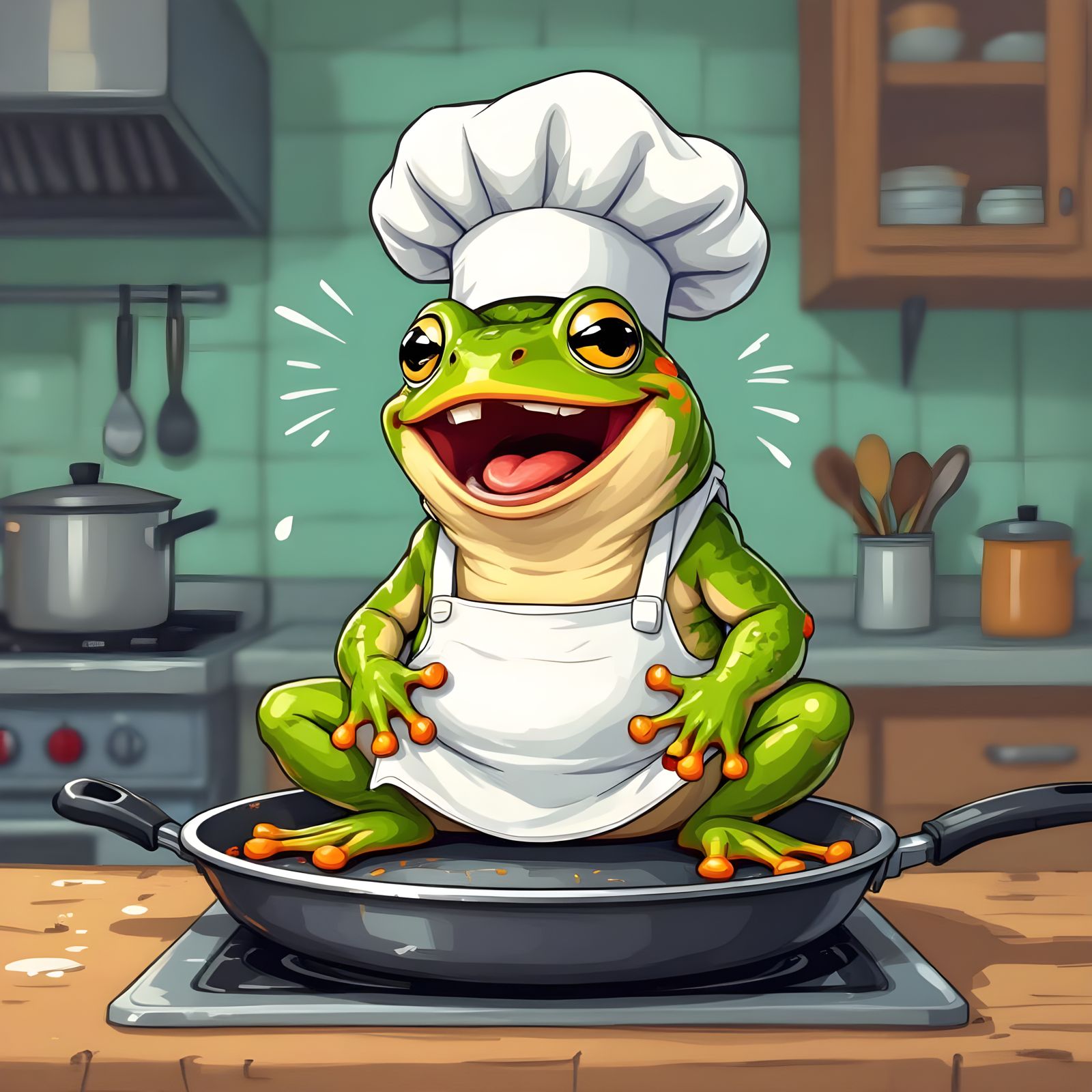 Country Frog Explosion: Funny Meme Art