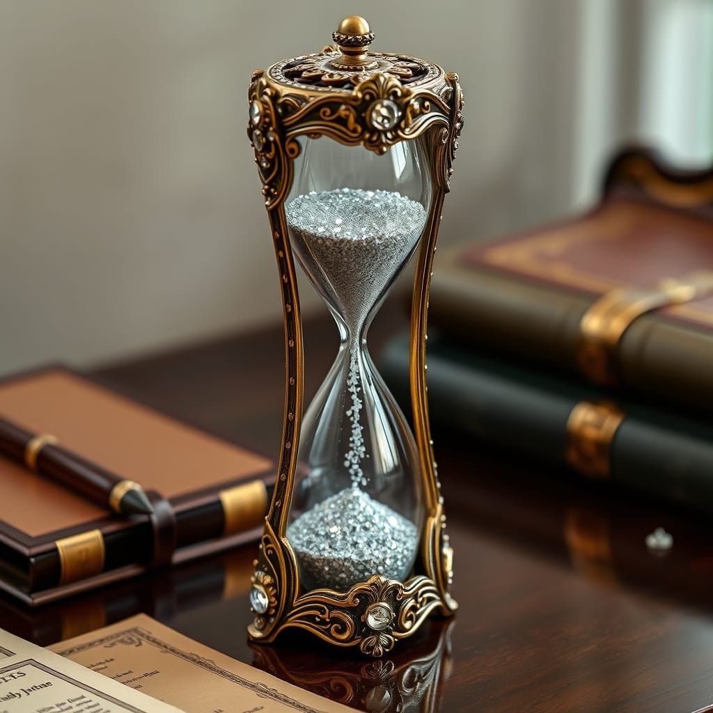 Elegant Art Nouveau Hourglass in Opulent Detail
