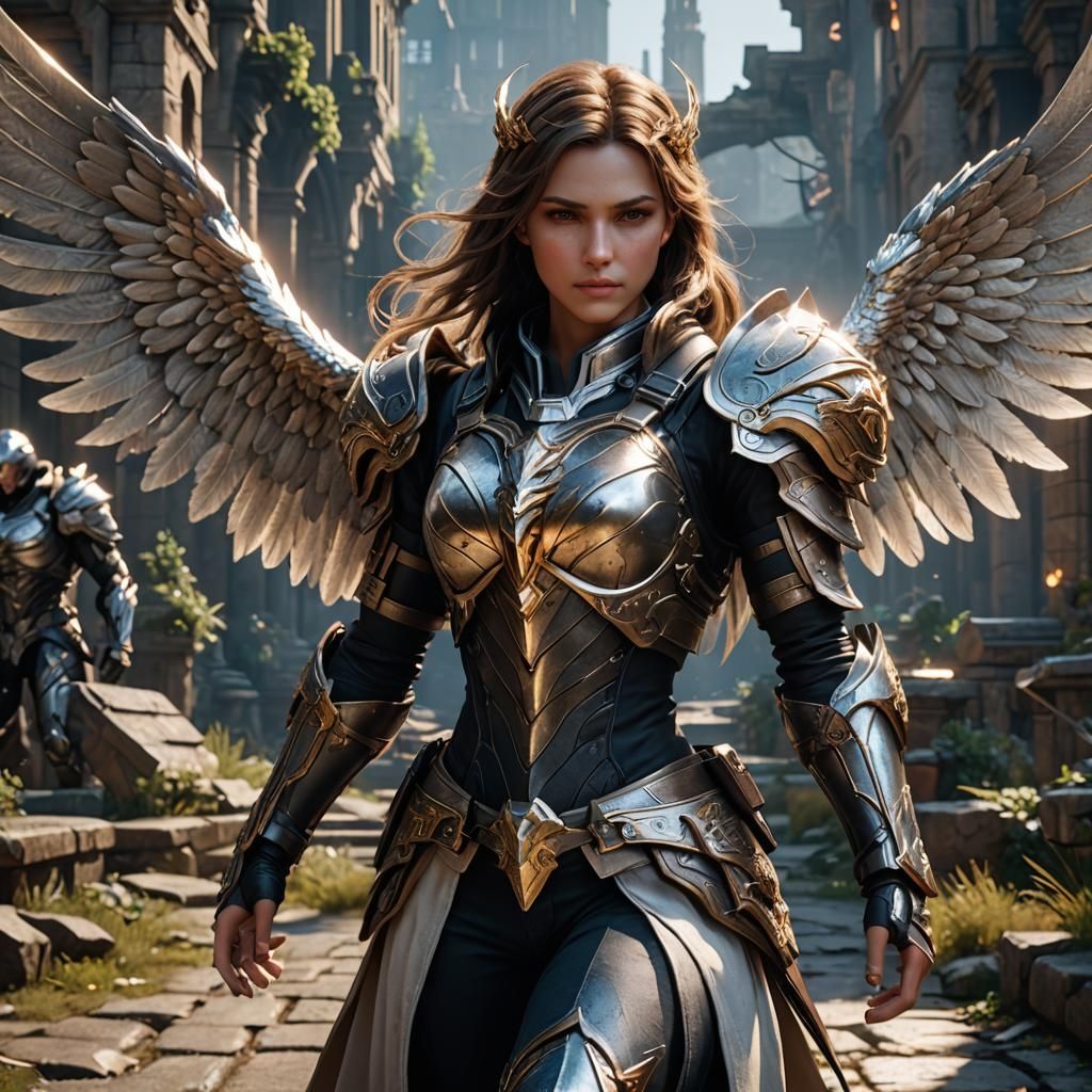 Epic Female Character in 3D Game Cinematic Style