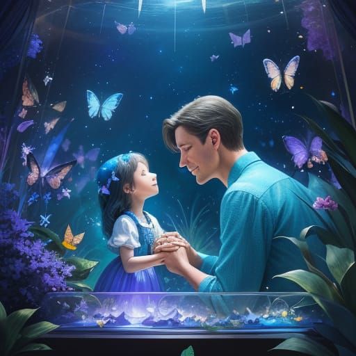 Magical Zoo Encounter with Butterflies in Dreamy Colors