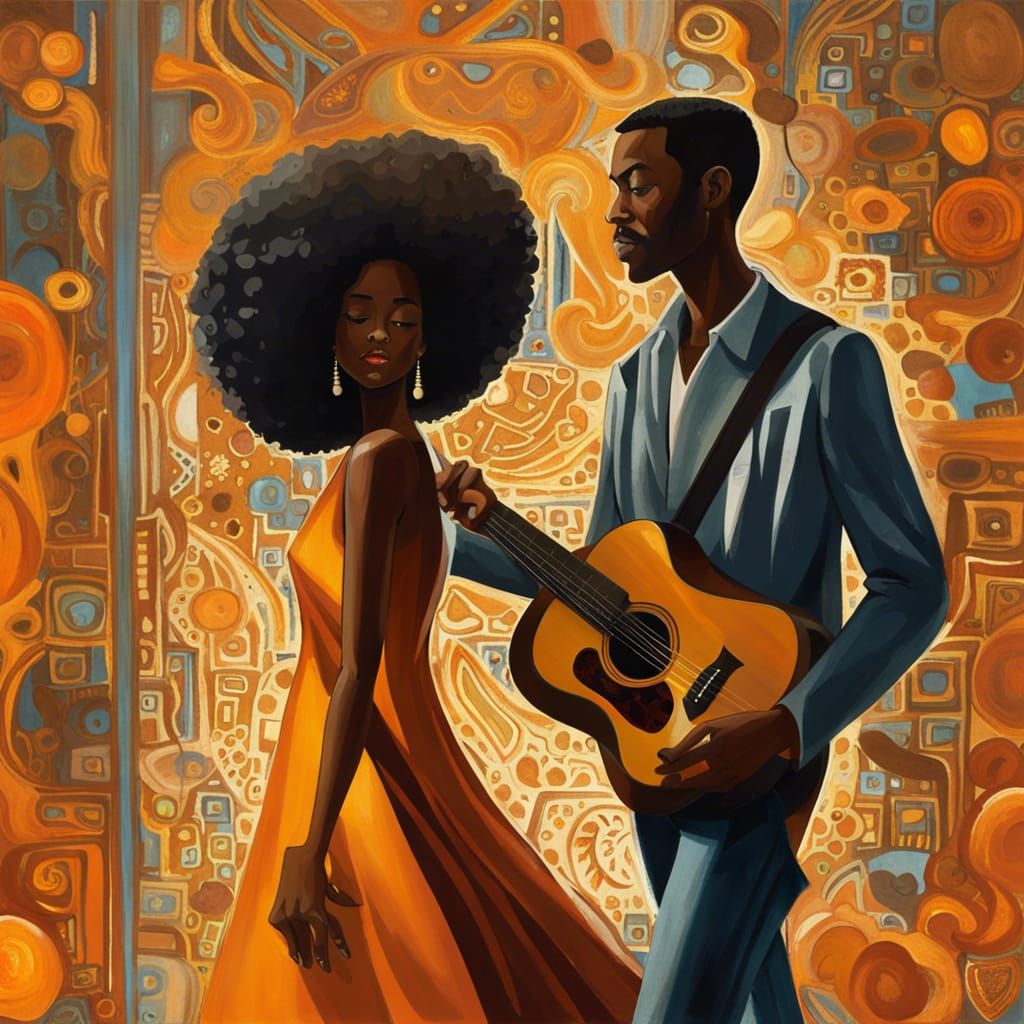 Glowing Ebony Guitar Serenade