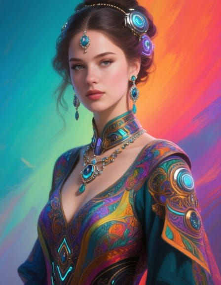 Futuristic Woman Portrait in Hyperrealistic Detail