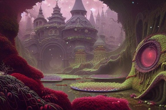 Candy Wonderland: A Cosmic Gothic Fantasy Landscape