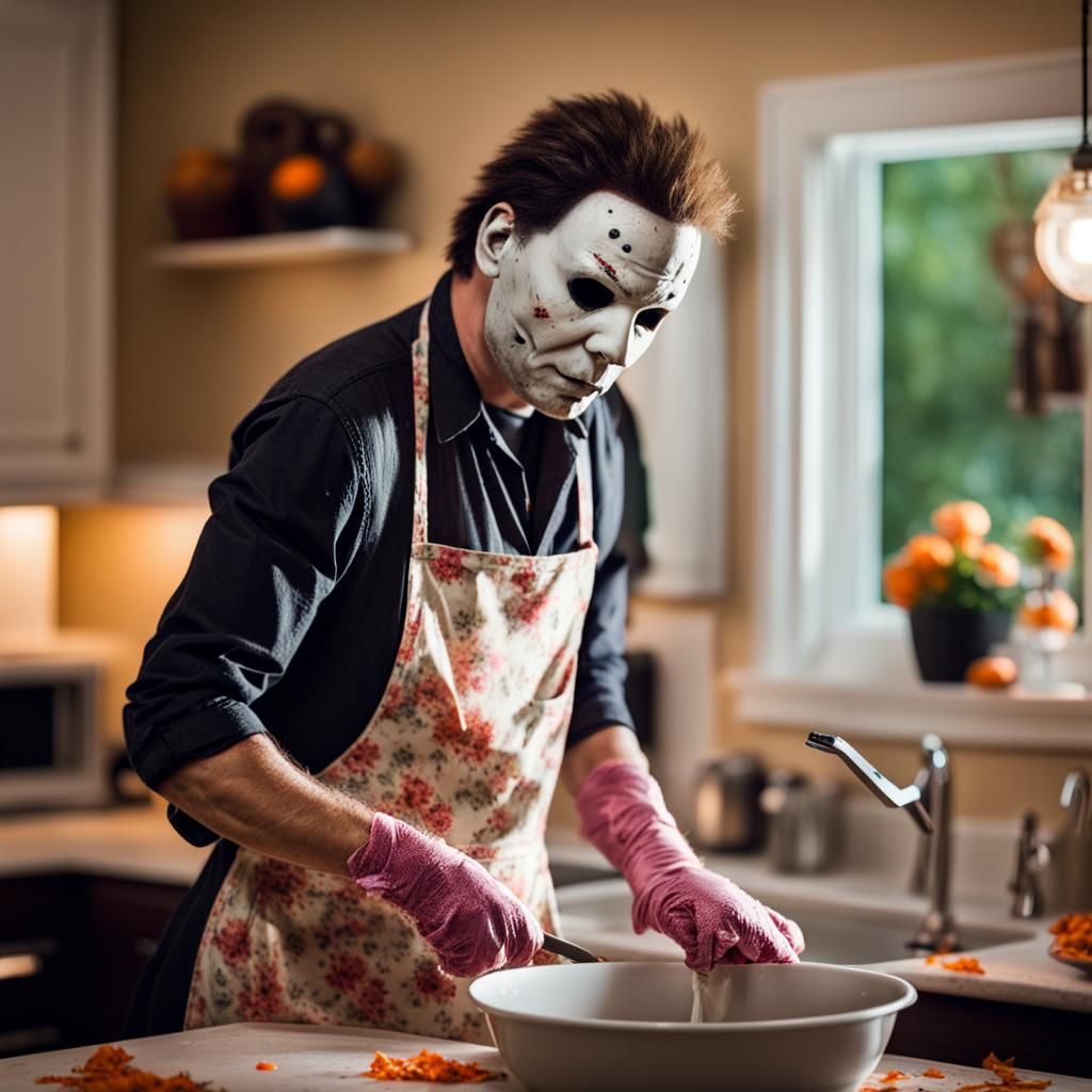 Michael Myers Does Housework in Apron