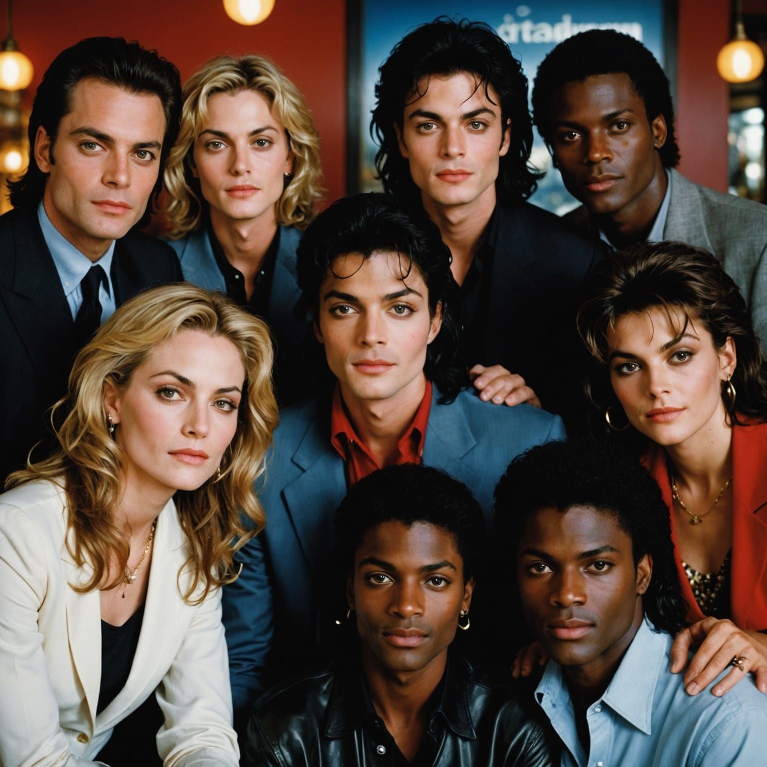 Celebrities in a Bustling Saturnian Café