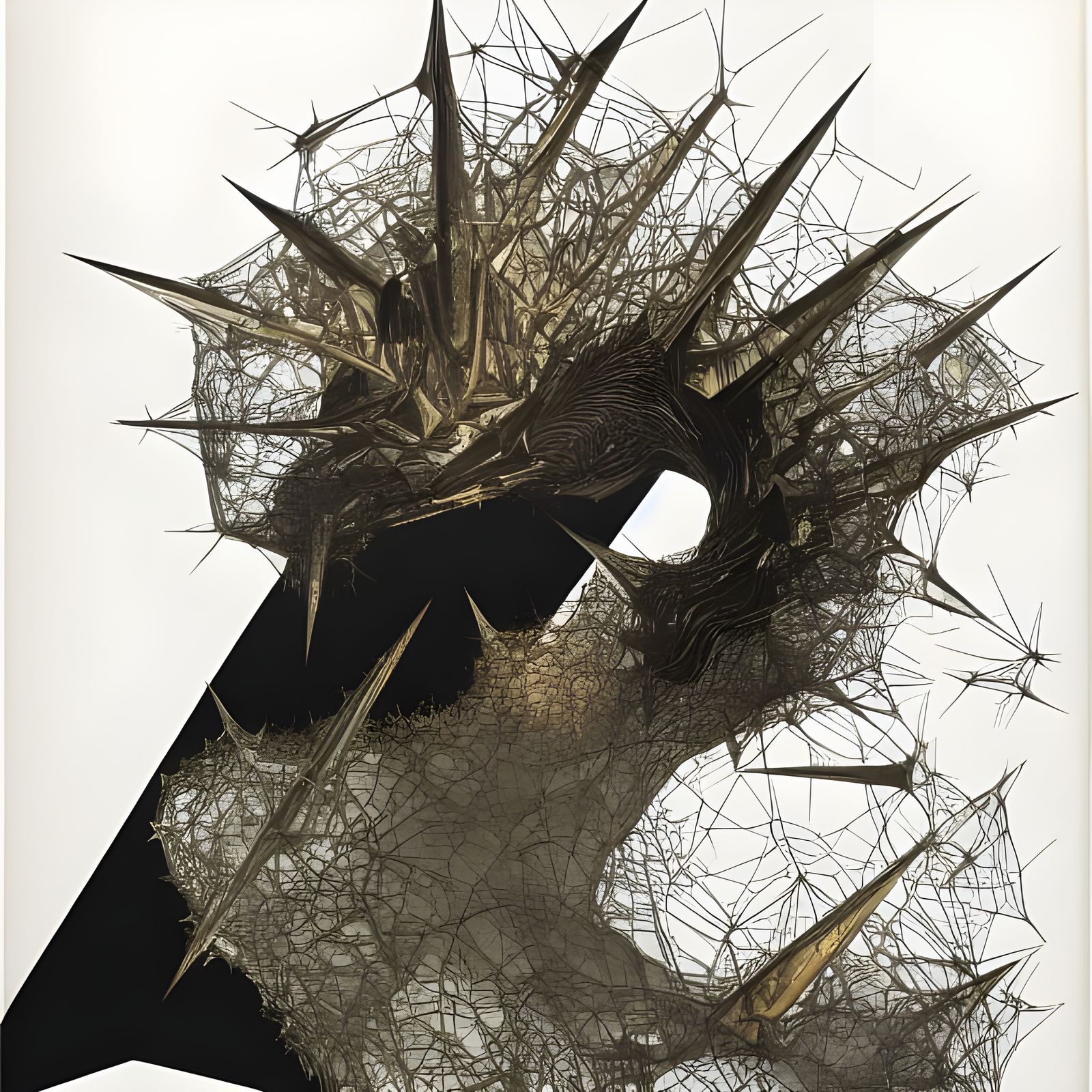 Surreal Seahorse with Filigree and Stone Details