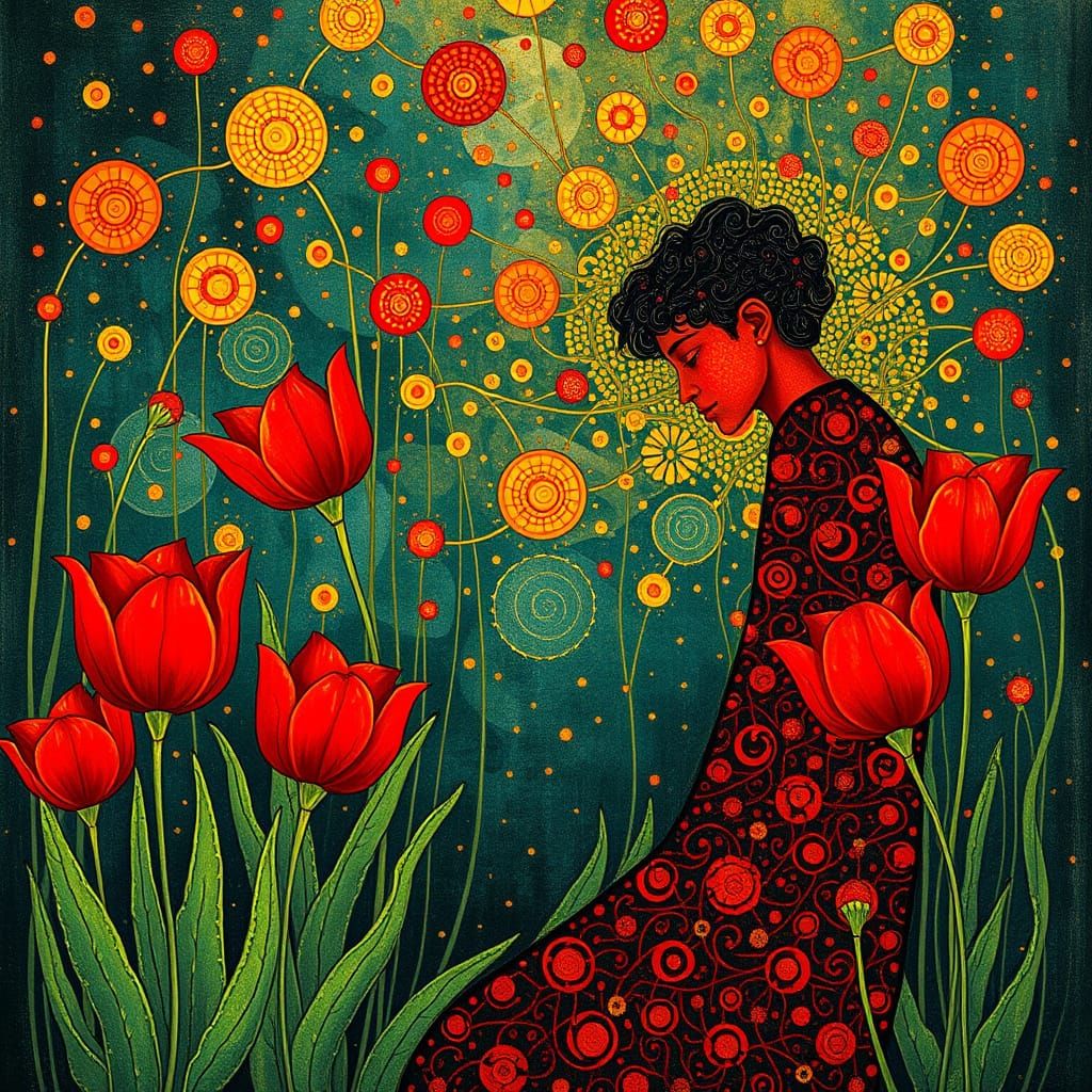 Ethereal Whispers of Blodeuwedd in Vibrant, Dreamlike Splend...