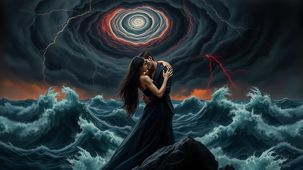 Gothic Vampire's Trance: A Passionate Embrace