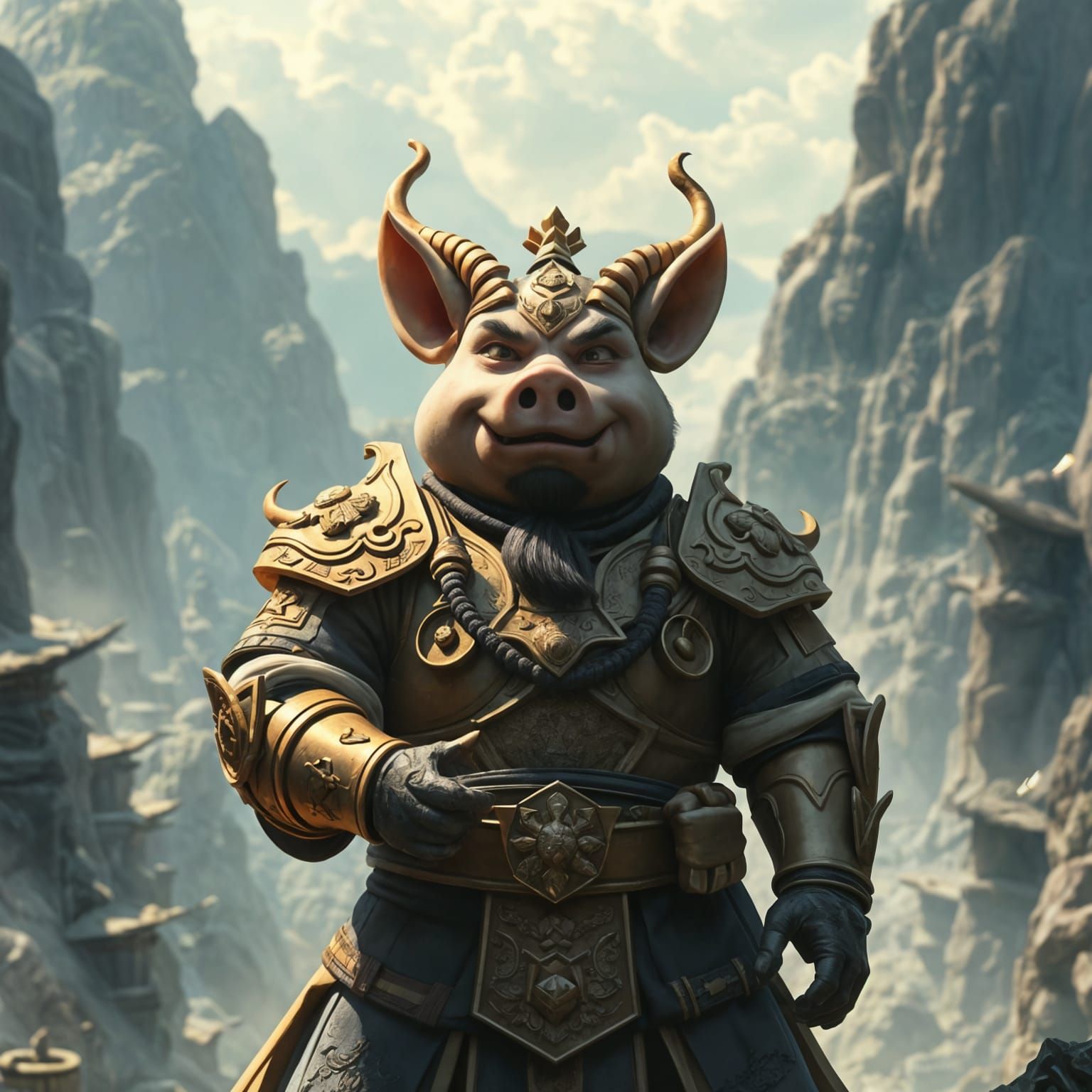 Zhu Bajie from Journey to the West: Digital Painting