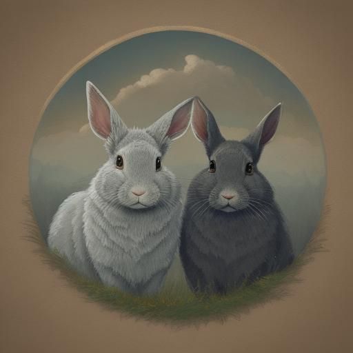 Rabbits Ride South in Surreal Folk Art