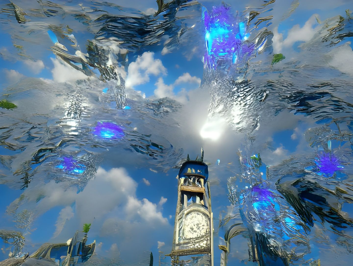 Crystal Clouds Raining Blue Diamonds