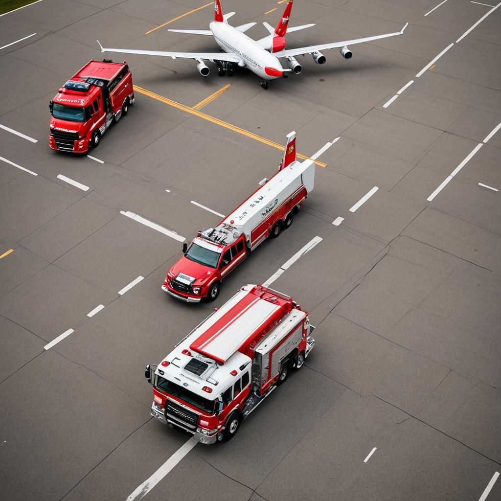 Airport Emergency Services School Insignia with Fire Truck