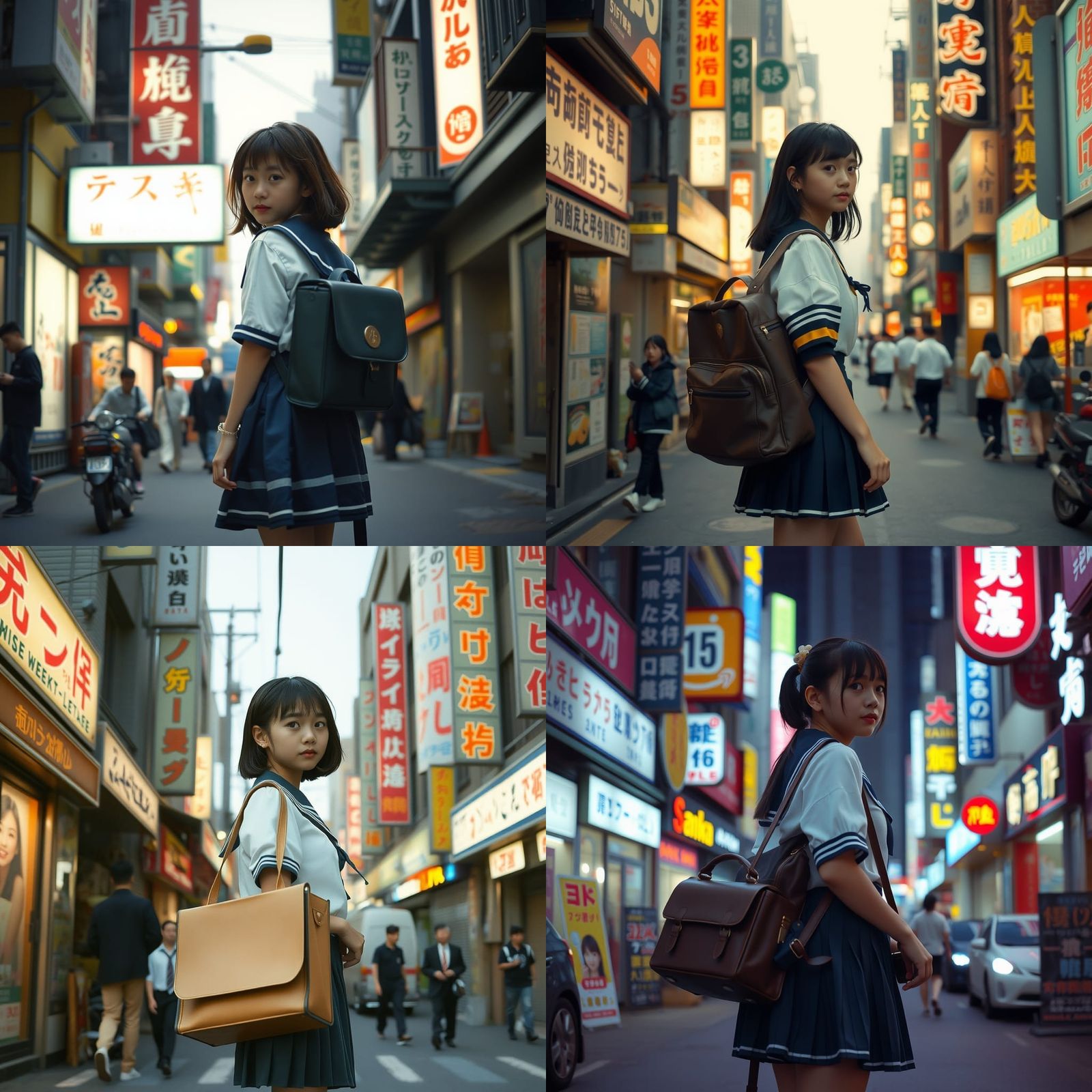 90s-Style High School Girl in Tokyo, Lomography Aesthetic