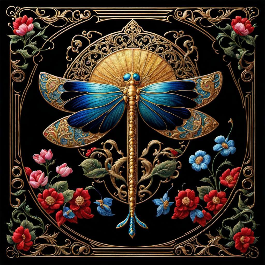 NightCafe Model Examples: SDXL DPO #3 - Dragonfly By Kinuko ...