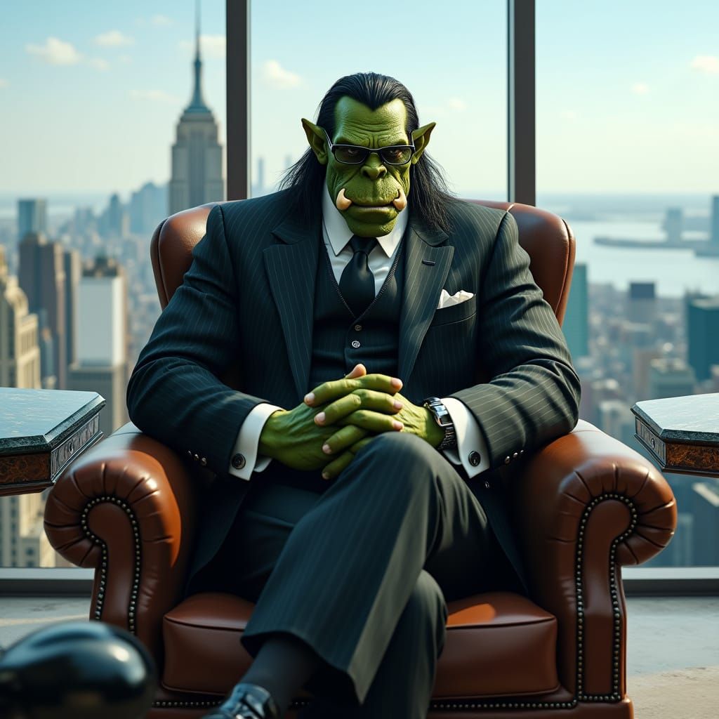Elegant Orc Executive in Power Suit