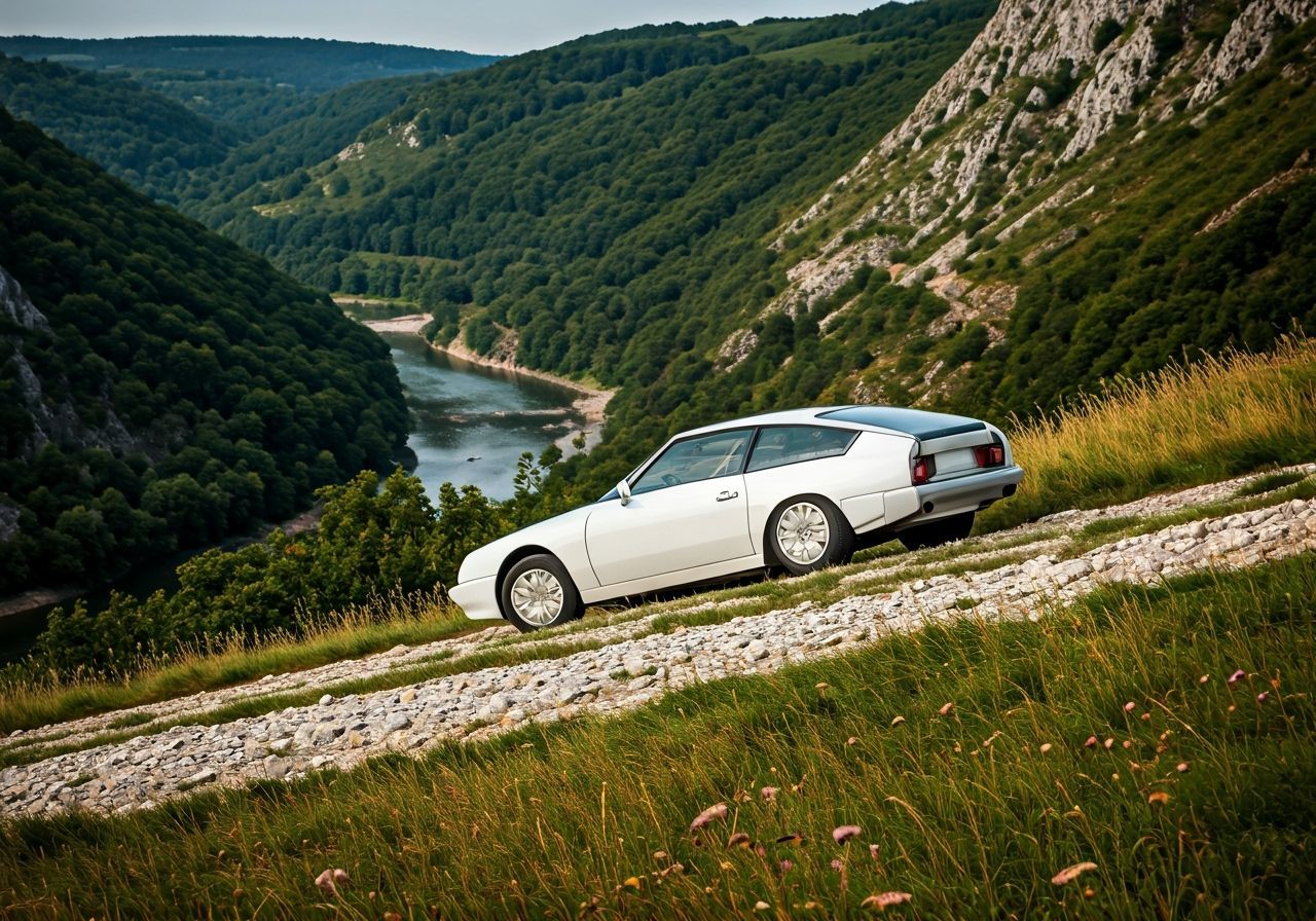 Citroën CX Concept Drifting by Dolomite Cliffs