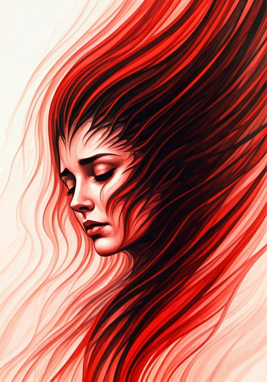 Ethereal Ghostly Woman in Surrealist Watercolor Style