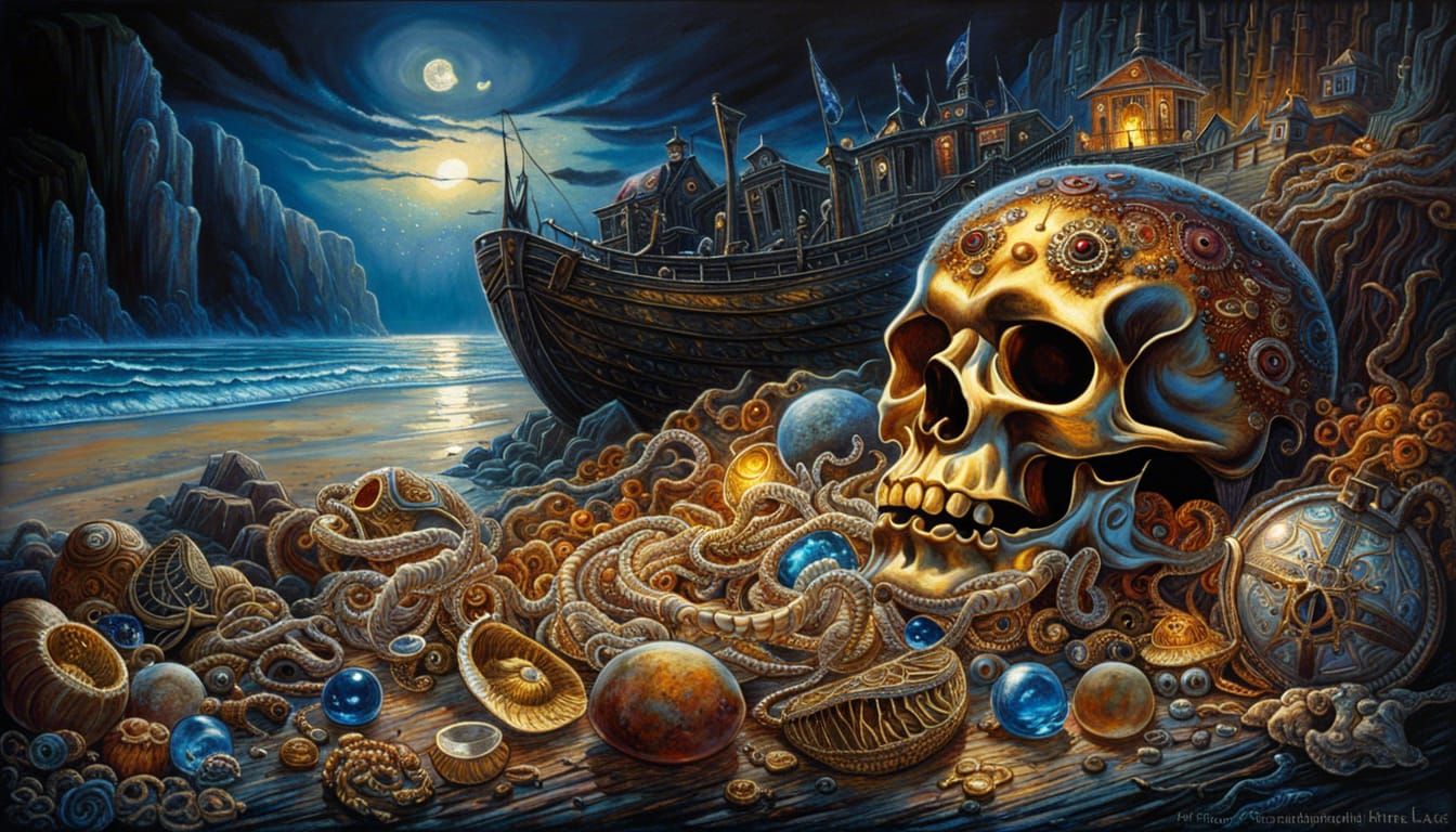 Horrific Treasures Washed Ashore: Moody Dark Art
