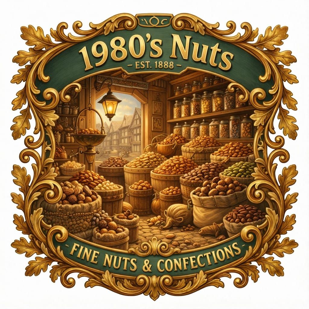 Vintage Nut Shop Logo Design