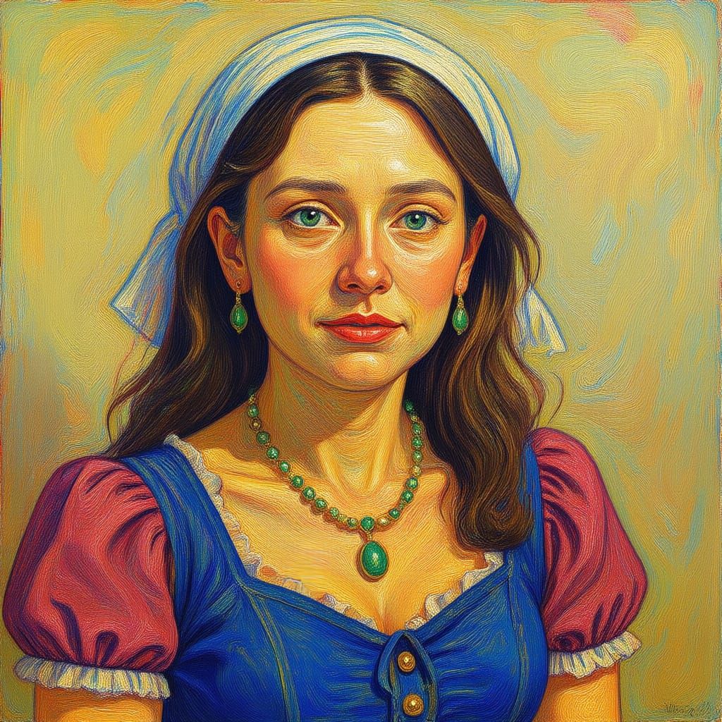 Queen's Portrait of Strength After Loss in Impressionist Sty...