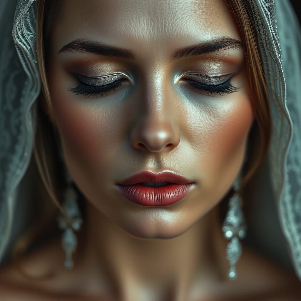 Elegant Woman in Silver Tears