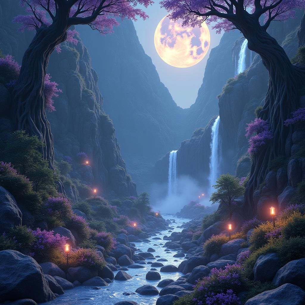Crystal Fairy Forest in Dark Fantasy Style