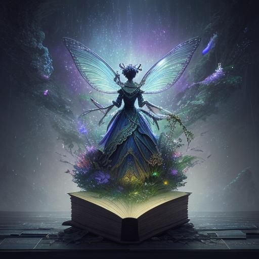 Magical Orchestra Emerges from Book: 3D Fantasy Art