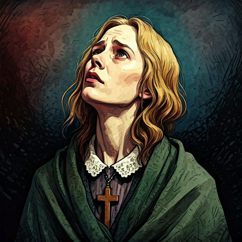 Sorrowful Russian Woman in Despair