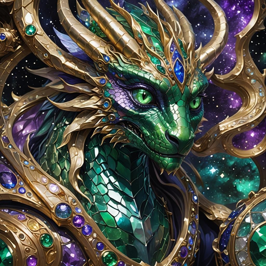 Mystical Dragon-Eyed Creature in Treasure Box