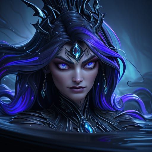 Ethereal Vampire Banshee Queen in Dark Luxury