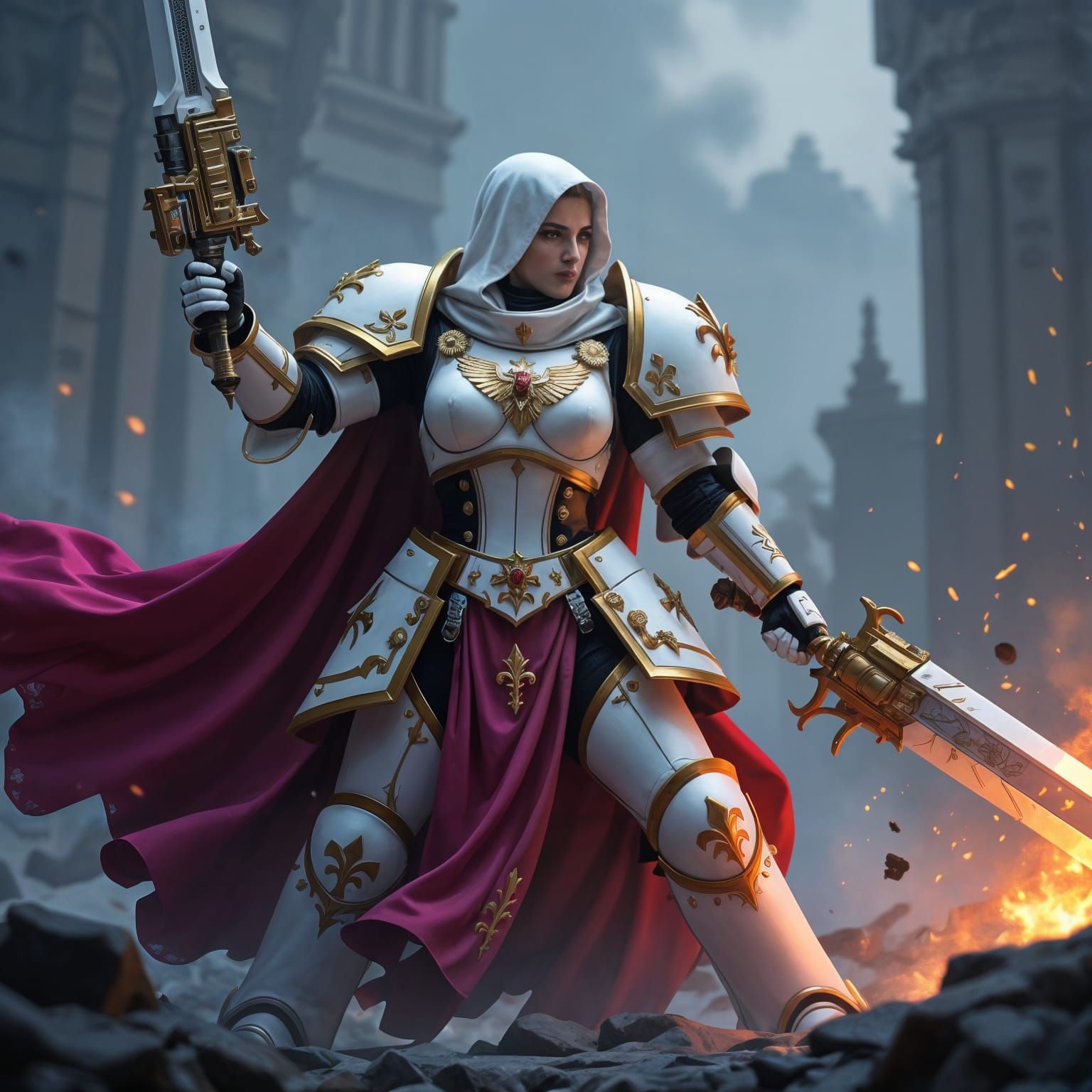 Warhammer 40k Adepta Sororitas Canoness In Action