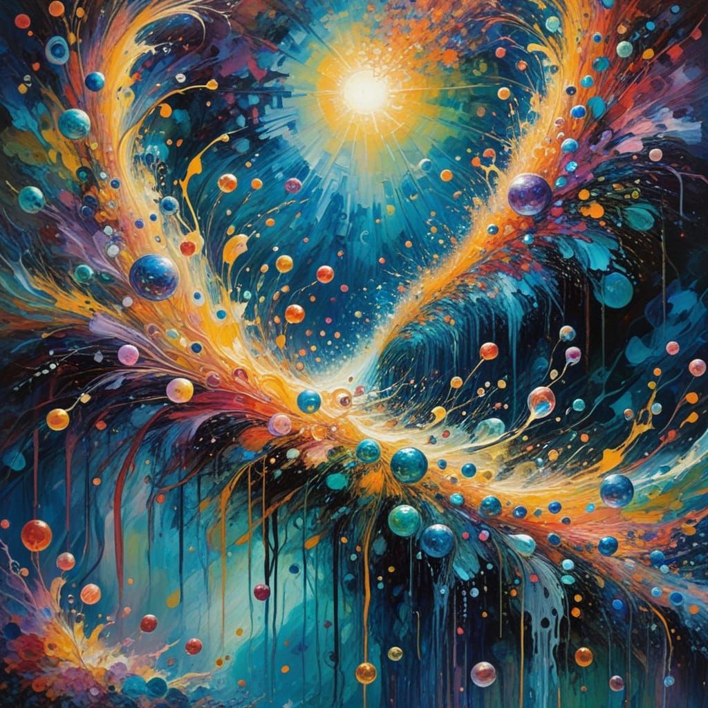 Surreal Paint Odyssey in Vibrant Abstract Expressionism