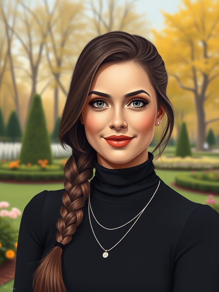 Minimalist Portrait of Curvy Brunette in Oil