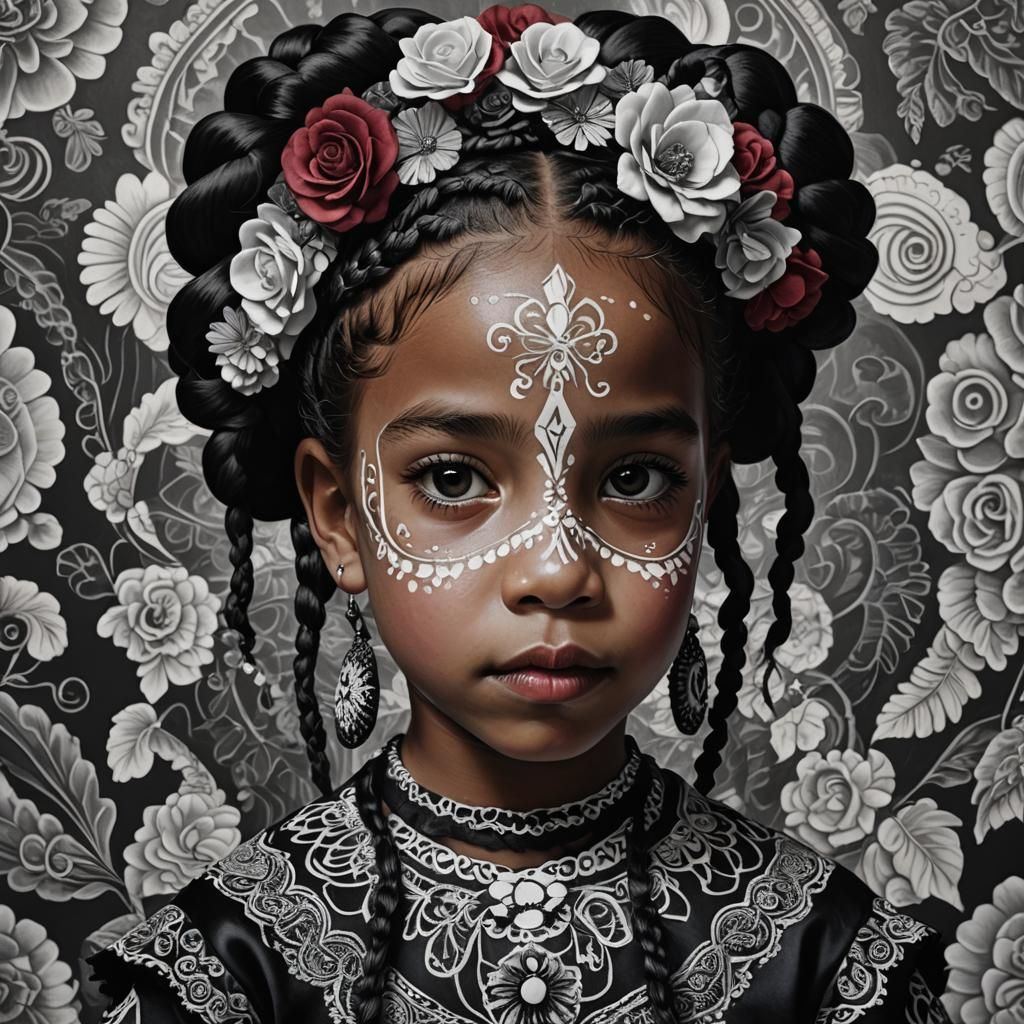 Venezuelan Girl as Catrina in Hyper-Realistic Portrait