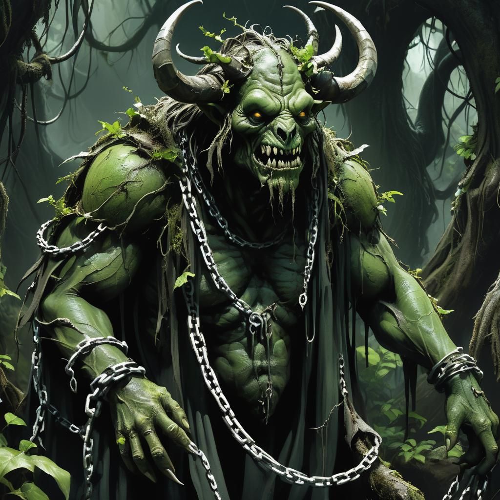 Grotesque Sloth Demon in Dark Fantasy Art