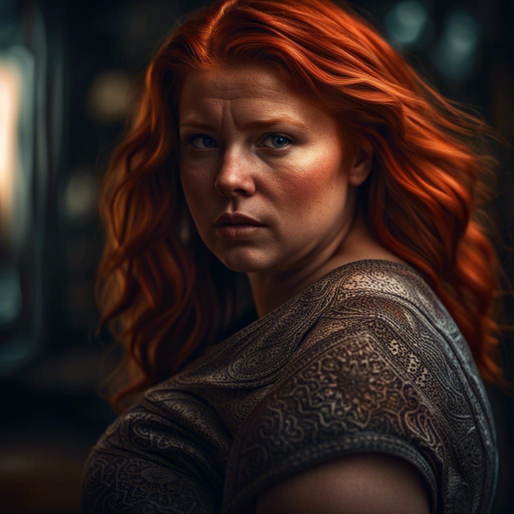 Hyperrealistic Portrait of Redhead Women