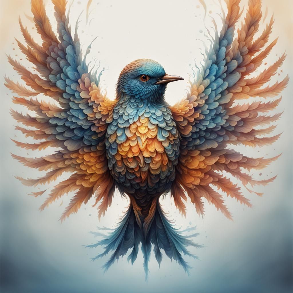 Little bird with fractal wings