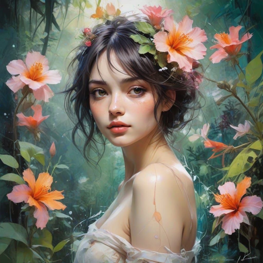 Vibrant Summer Meadow in Whimsical Watercolor Style