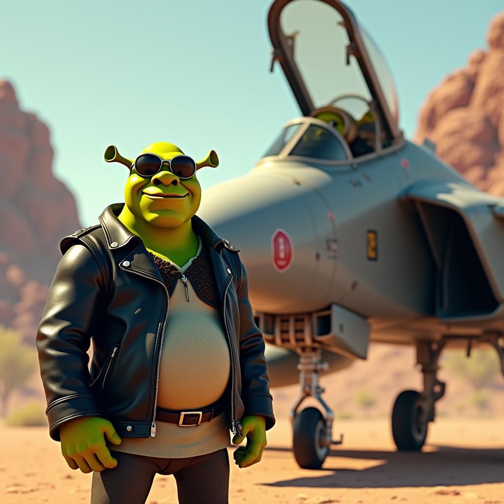 Ogre Pilot in Futuristic Aviation Scene
