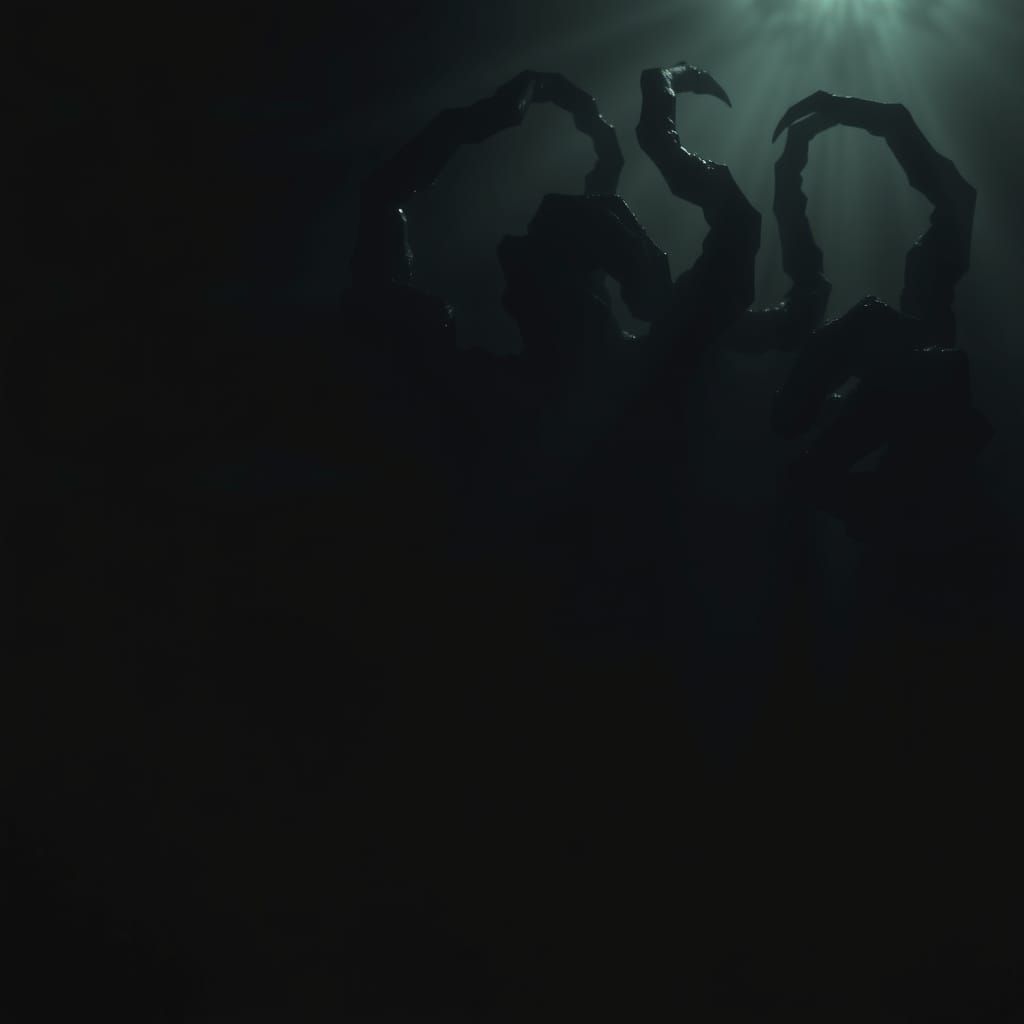 Eldritch Silhouette Emerges from Darkness in Biomechanical H...