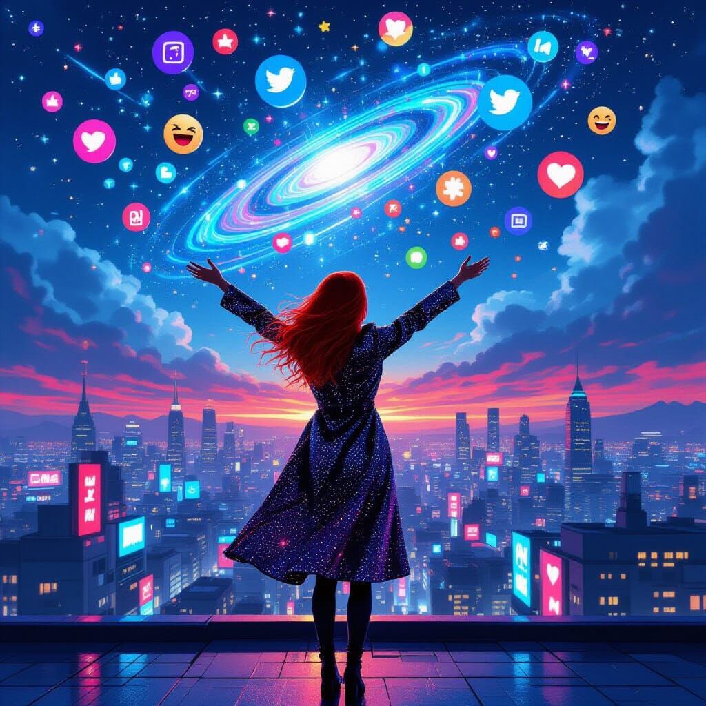 Digital Conductor Orchestrates Cosmic Hashtag Storm