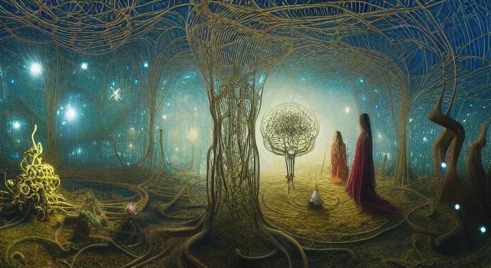 Mystical Ghost in Surreal Eerie Landscape