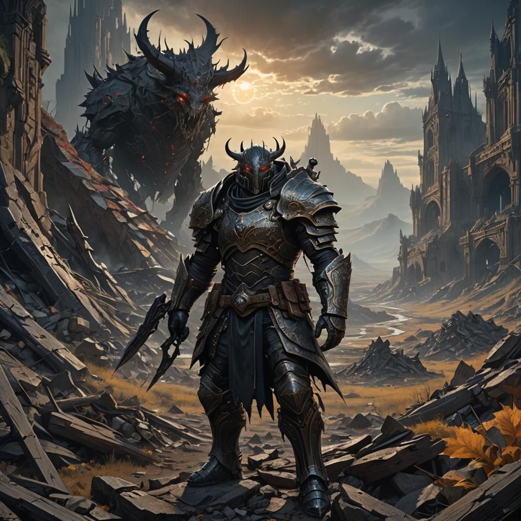 Dark Fantasy Ravager in Ornate Armor