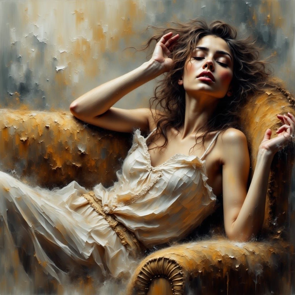 Ethereal Smokey Grunge Portrait in Soft Earth Tones