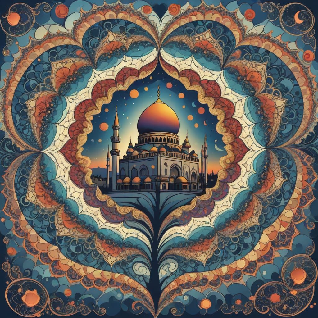 Heart Reaching Towards Istanbul Twilight Sky