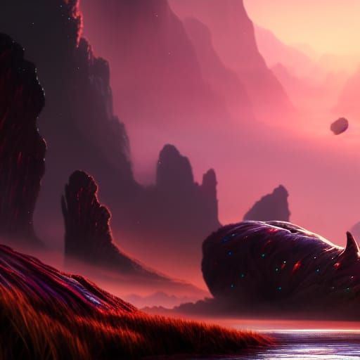 Majestic Earth Creature in Detailed Matte Painting