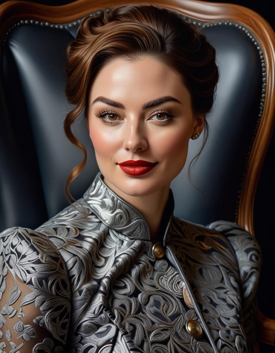 Elegant Woman Portrait in Surreal Realism Style