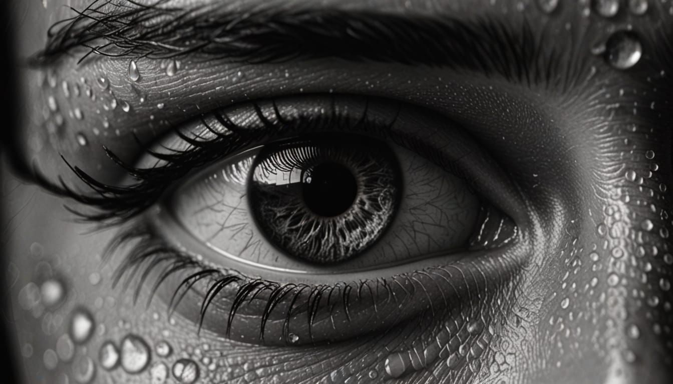 Macro Eye Photography: Water Droplets on Lashes