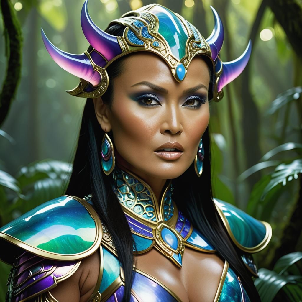 Luminescent Jungle Warrior in Opalescent Armor