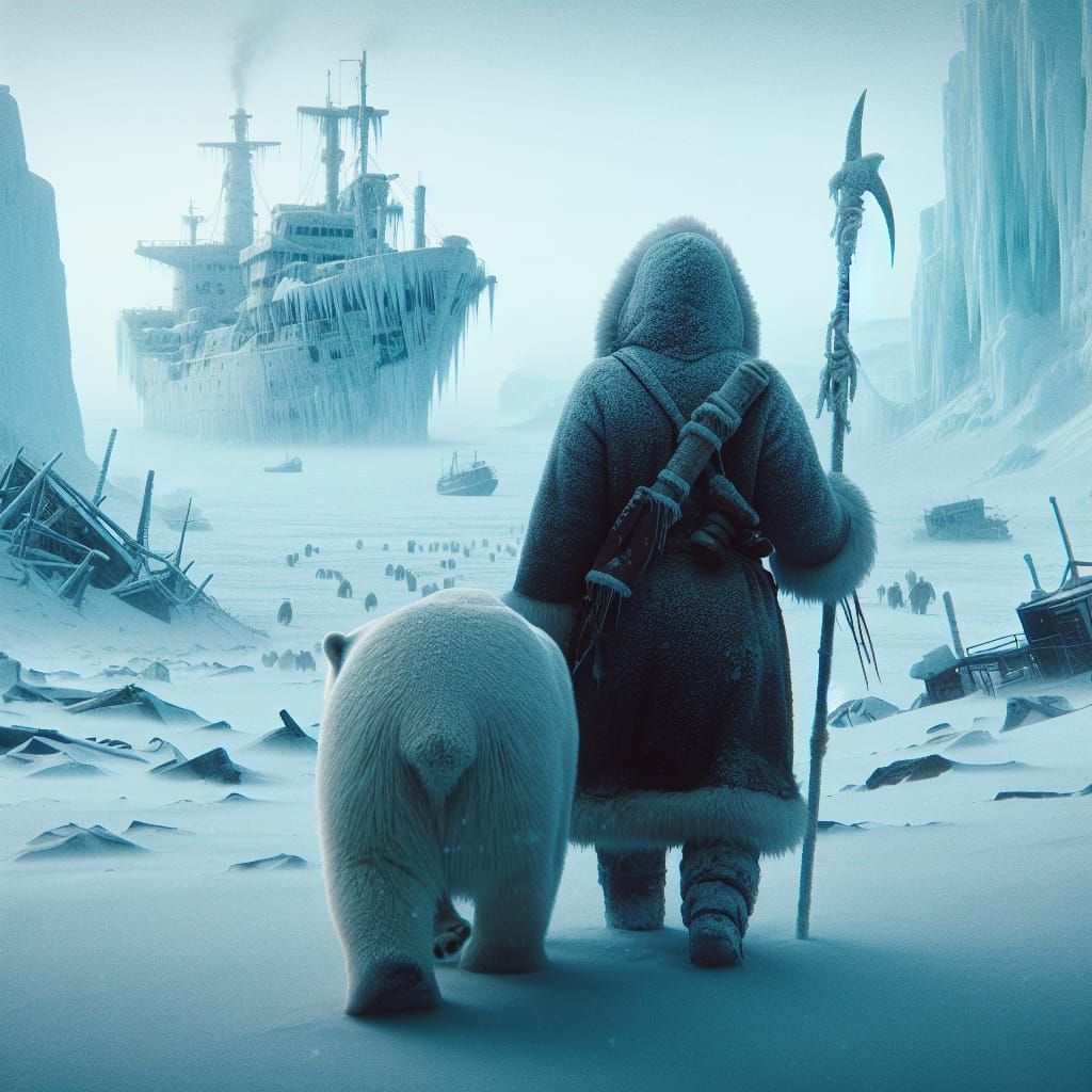 Inuit Woman in Frozen Post-Apocalyptic World